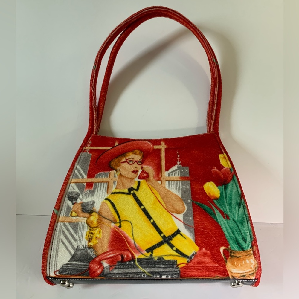 Rockabilly, retro, hipster, vintage, inspired, velvet, pinup girl handbag purse